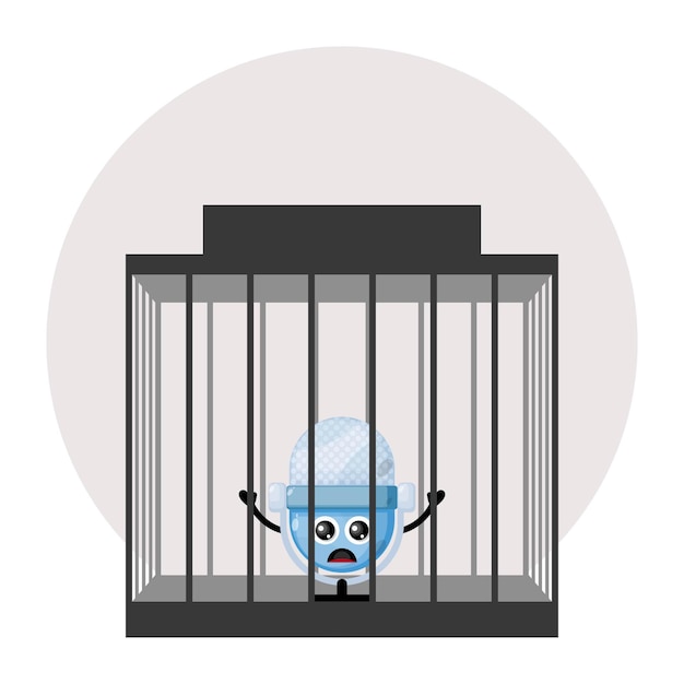 Prison mic cute character logo