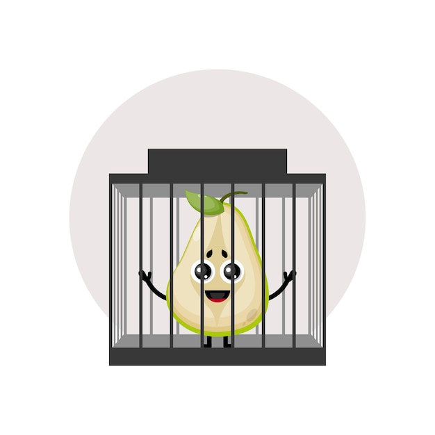 prison pear character cute logo