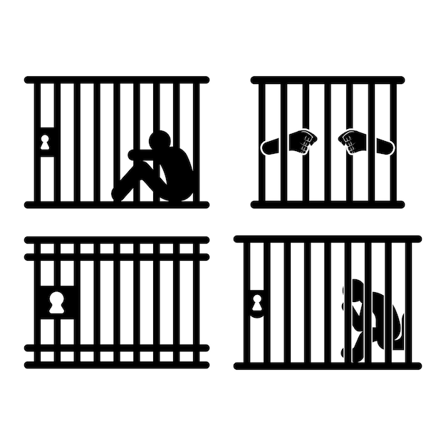 Vector prison or prison simple iconillustration design template