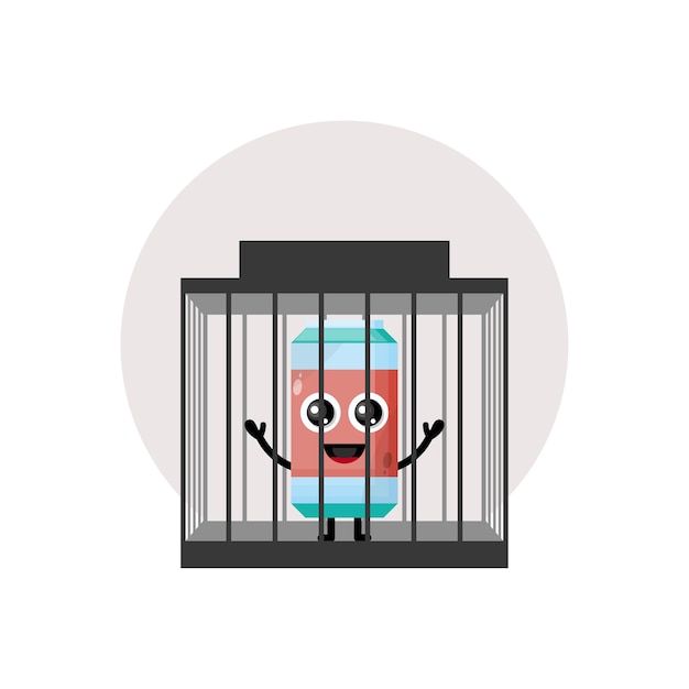 prison soft drink character cute logo