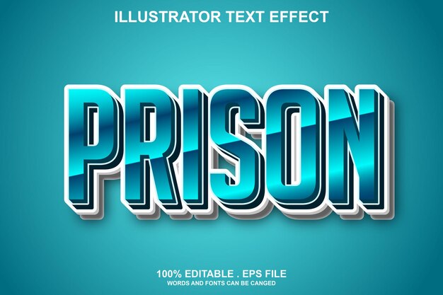 Vector prison text effect editable