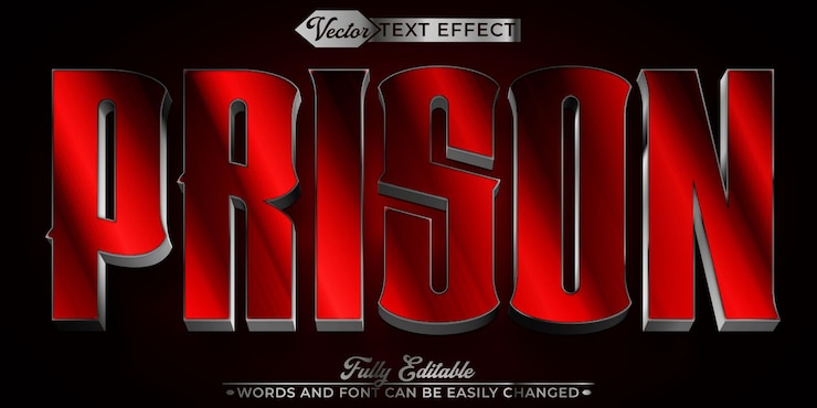 Vector prison vector editable text effect template