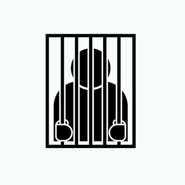 Vector prisoner icon convict in glyph style jail symbol vector