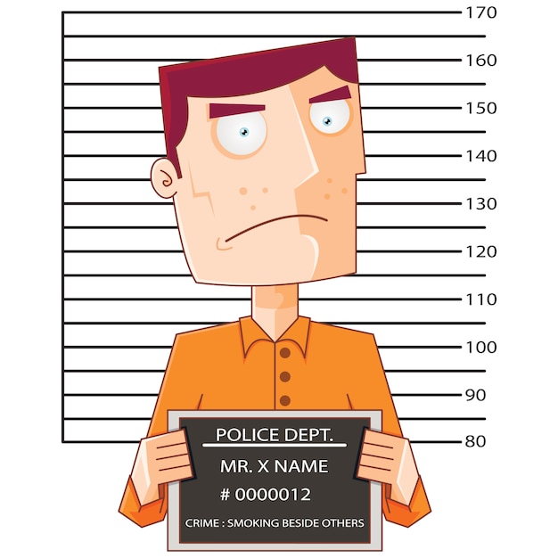 Vector prisoner number twelve with police data board