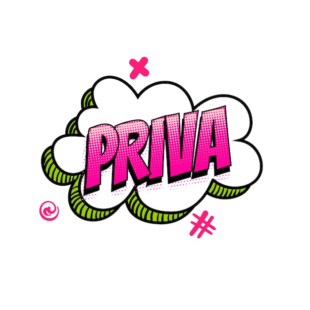 Vector priva  privat spanish colored comic text collection sound effects pop art style speech bubble