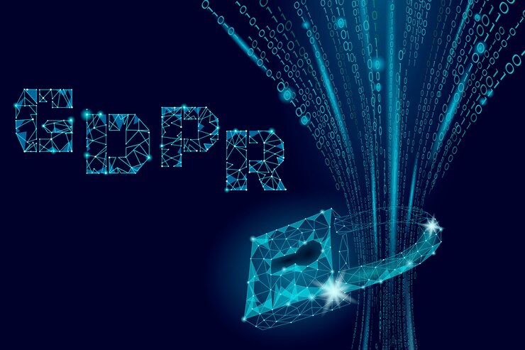 Vector privacy data protection law gdpr. data regulation sensitive information safety shield european union