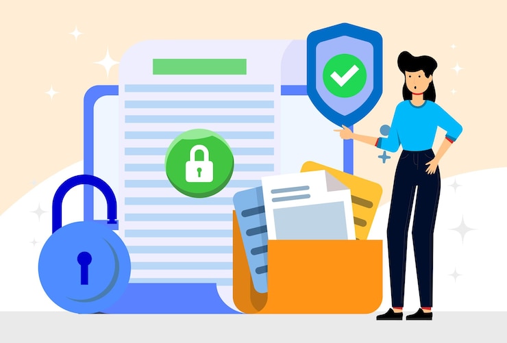 Vector privacy policy concept illustration stylish and beautiful