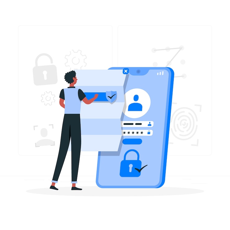Vector privacy policy concept illustration