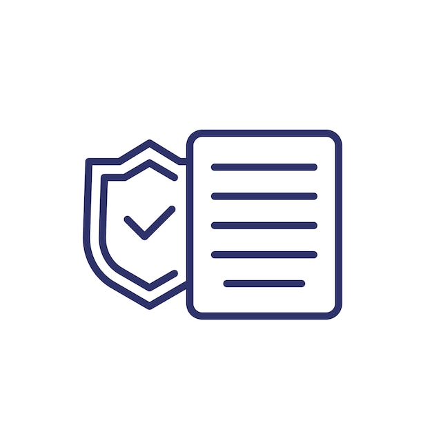 Vector privacy policy line icon on white