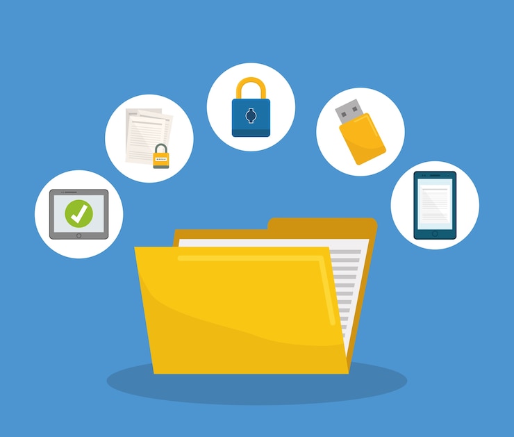 Vector privacy and security system graphic icons