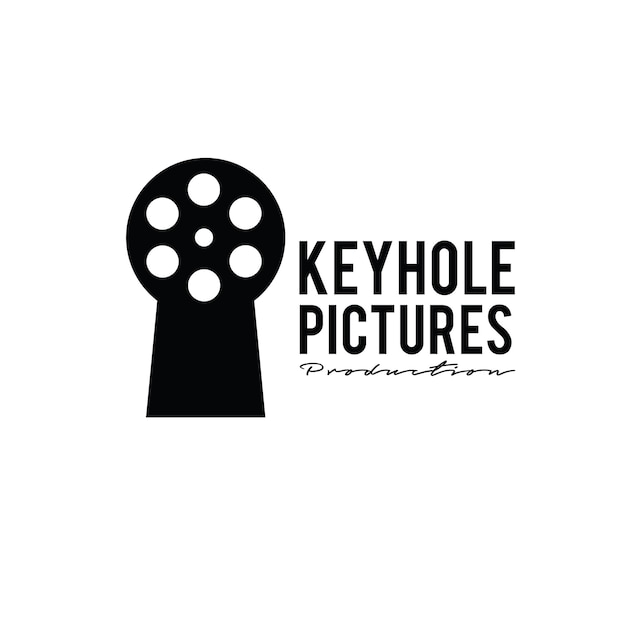 Private cinema studio movie video cinema produzione di film logo design icona vettore illustrazione