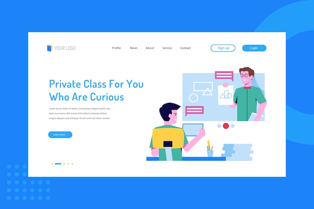 Private class for you who are curious on landing page