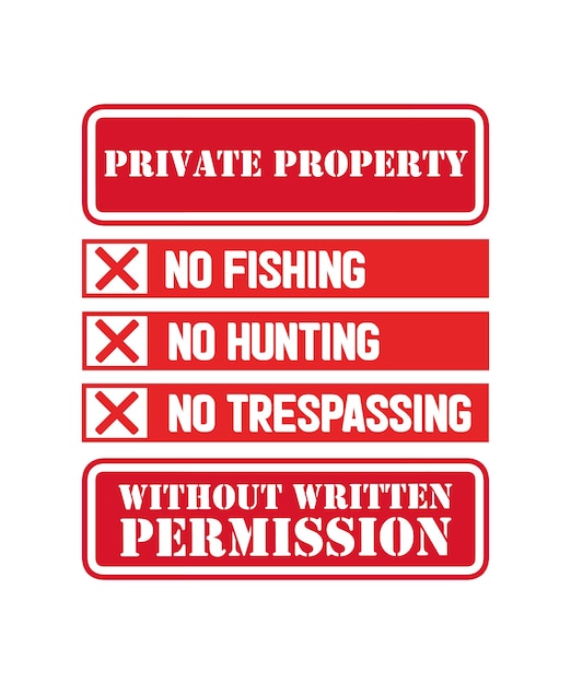 Privé-eigendom Geen vissen Geen jagen Geen overtreding zonder schriftelijke toestemming