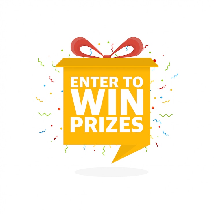 Vector prize box opening and exploding with fireworks and confetti.
