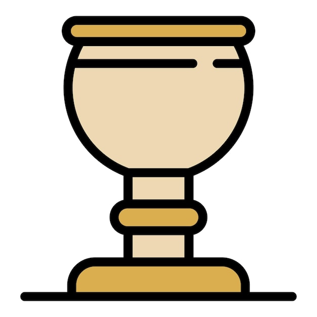 Vector prize cup icon outline prize cup vector icon color flat isolated