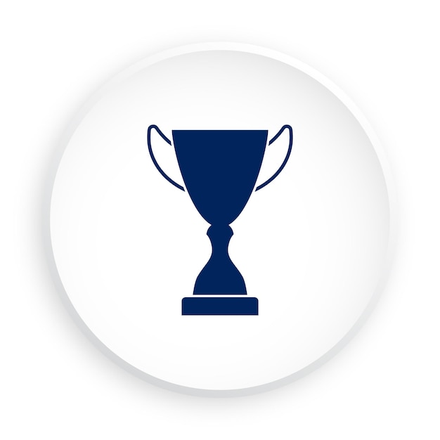 Prize icon in neomorphism style for mobile app Sports cup for participation in sports competitions Award to winner of tournament Vector on white background