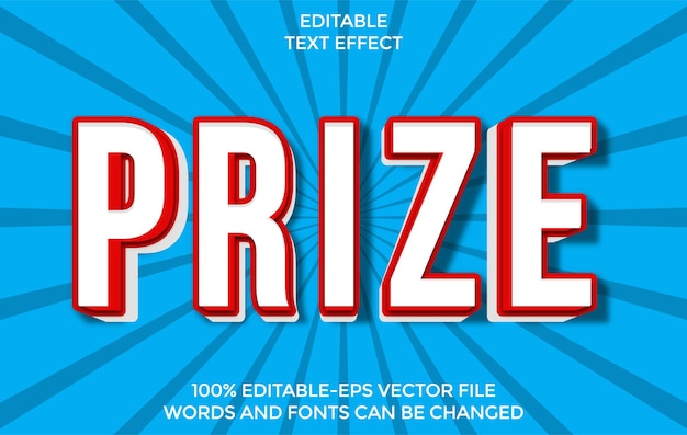 Prize text effect template use for branding and business