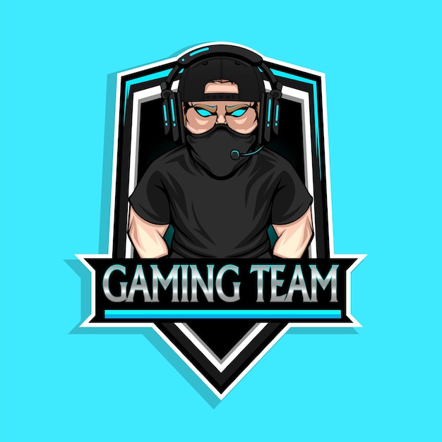 Pro gamer man mascot esport logo design