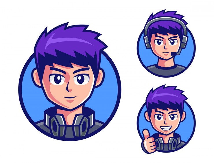 Vector pro gamers boy logo-ontwerp