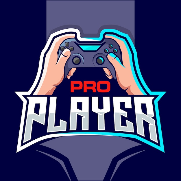 Pro-speler esport game logo-ontwerp