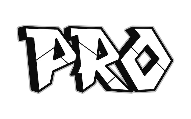 PRO woord trippy psychedelische graffiti-stijl letters