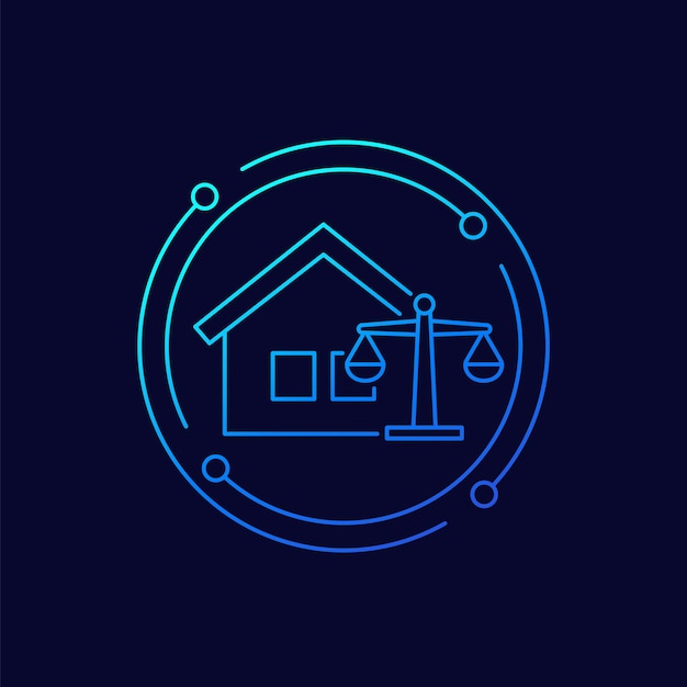 Vector probate law icon linear design