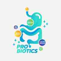 Vector probiotic foods good bacteria vector illustration