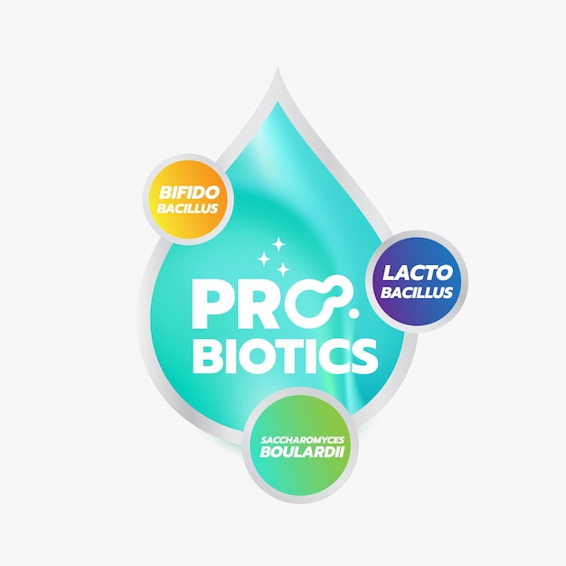 Пробиотические продукты. Хорошие бактерии. Векторная иллюстрация