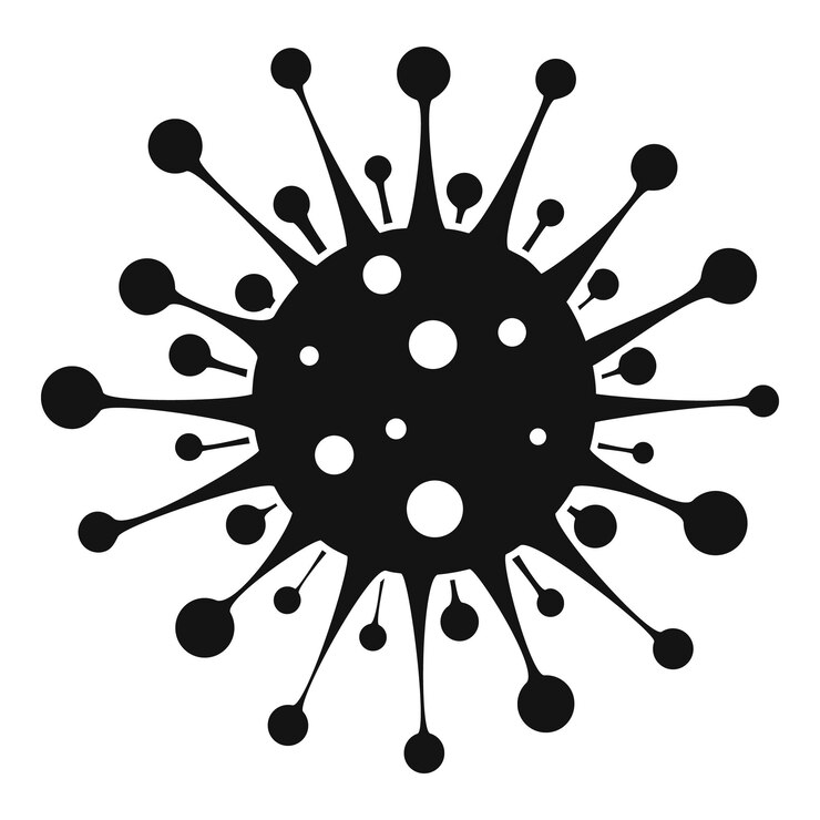 Vector probiotic 바이러스 아이콘 흰색 배경에 고립 된 웹 디자인을 위한 probiotic 바이러스 벡터 아이콘의 간단한 그림