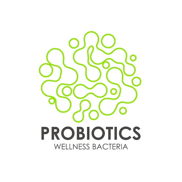 Probiotica bacteriën logo ontwerp