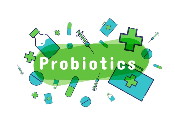 Probiotics bacteria logo. Prebiotic, Lactobacillus  Icon .