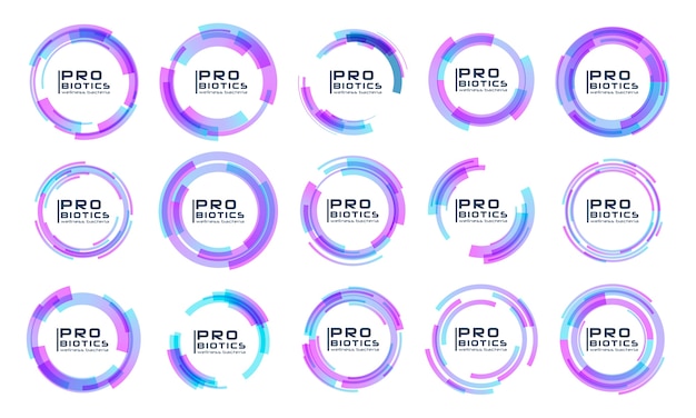 probiotics bacteria logo. prebiotic, lactobacillus. medical icons