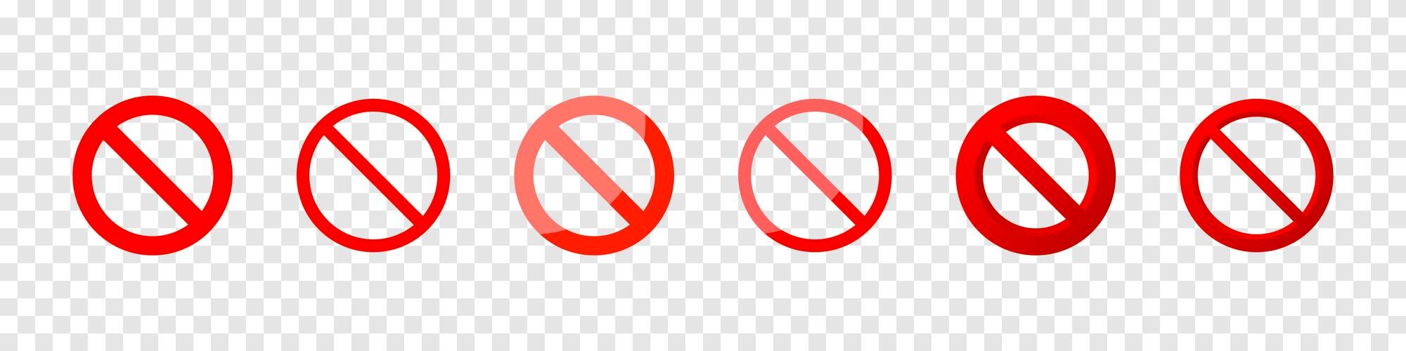 Premium Vector  Forbidden sign prohibited symbol round red ban frame