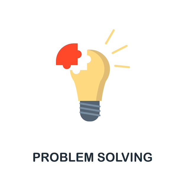 Probleemoplossend plat pictogram Gekleurd bord uit machine learning-collectie Creative Problem Solving-pictogramillustratie voor webdesign-infographics en meer