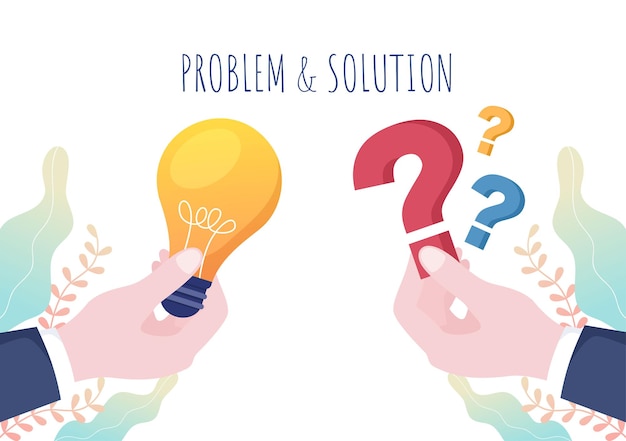 Problem and solution in business solving to look ideas with the concept of teamwork can use for web banner or background flat illustration