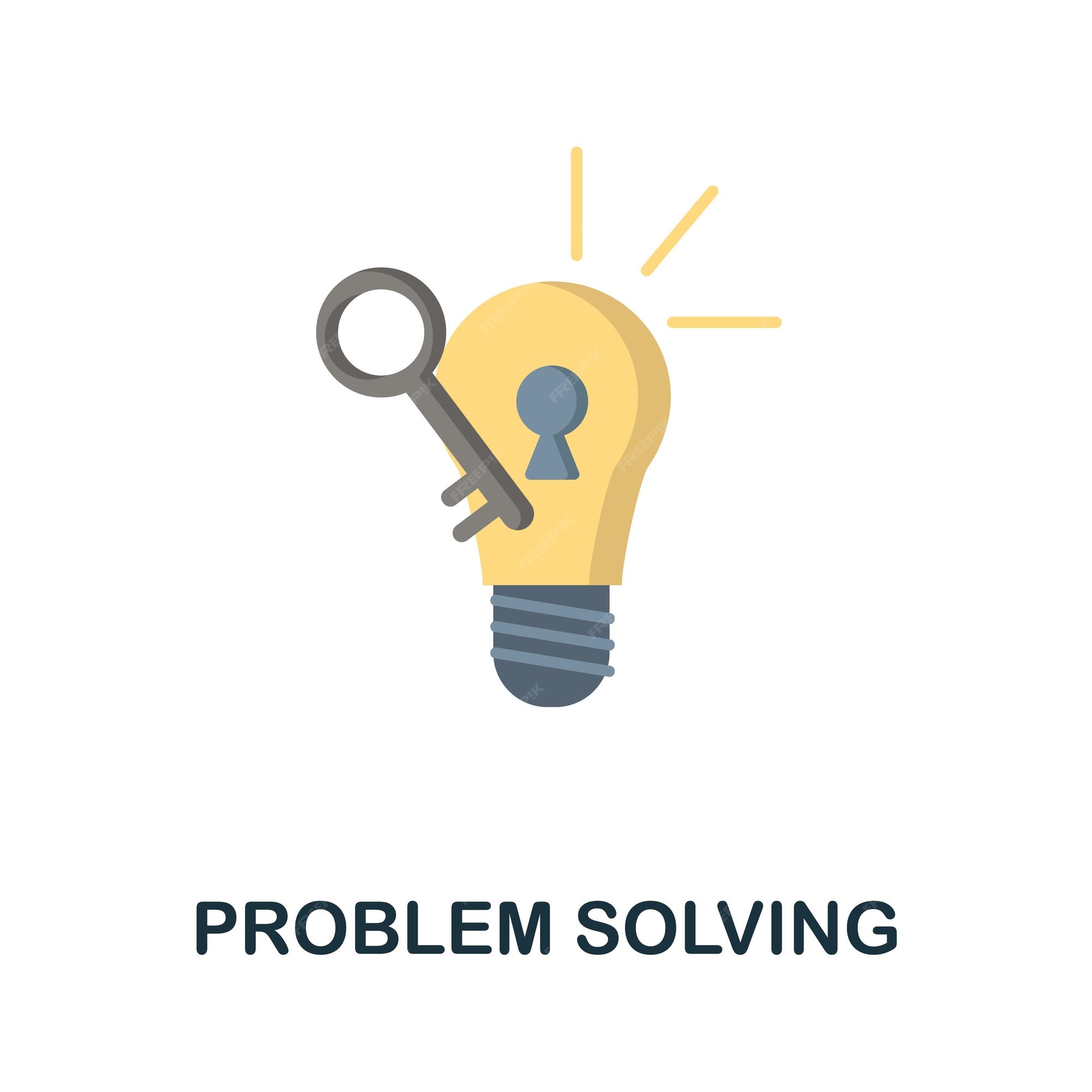 Premium Vector | Problem solving flat icon colored sign from machine ...