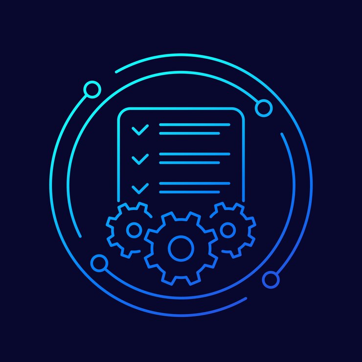 Vector procedures or project line icon