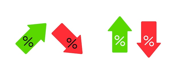 Procentteken met pijlpictogram opgroeien illustratie