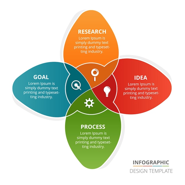 Proces infographic sjabloonontwerp met 4 stappen vectorillustratie