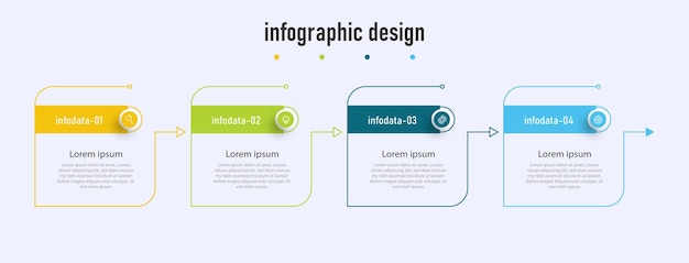 Vector proces zakelijke infographic platte element ontwerpsjabloon