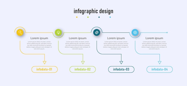 Vettore modello di progettazione di elementi piatti infografici aziendali di processo