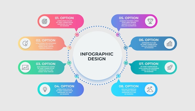 Vector process chart 6 steps circular workflow diagram list of tasks to achieve goals business template for presentation and copy space vector infographic design with numbers and text