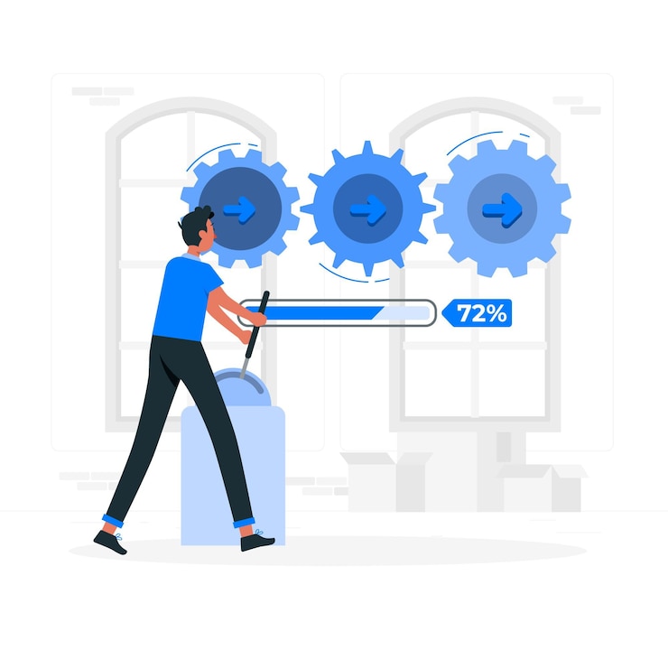 Vector process concept illustration