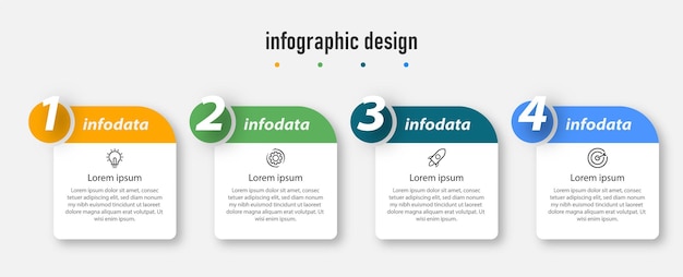 プロセス デザイン インフォ グラフィック テンプレート
