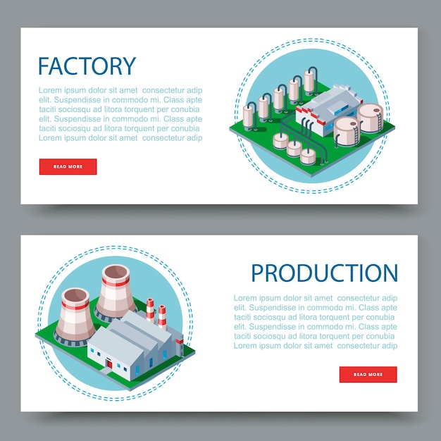 Process factory, technology plant set of banner