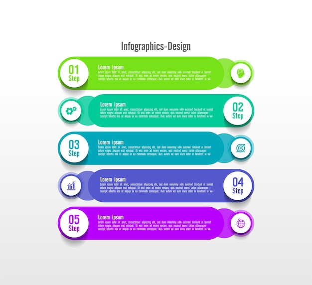 추상적 인 배경 화려한 디자인을위한 프로세스 infographic 비즈니스 템플릿