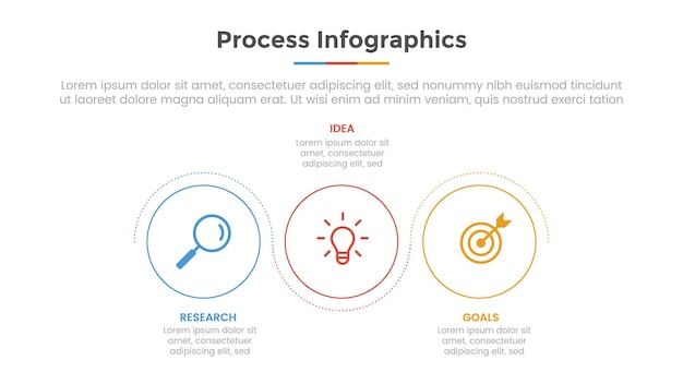 Process infographic with  list point and modern flat style template slide for presentation