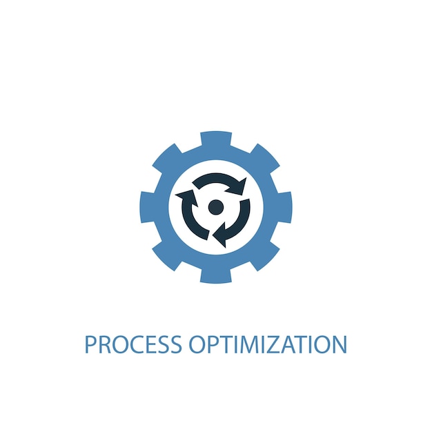 Process optimization concept 2 colored icon. Simple blue element illustration. process optimization concept symbol design. Can be used for web and mobile UI/UX