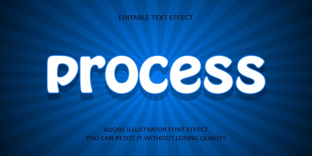 Process vector text font effect