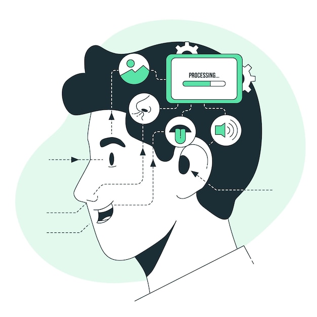 processing thoughts concept illustration